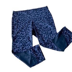 All in motion Capri leggings grey animal print mesh cut outs size XL
